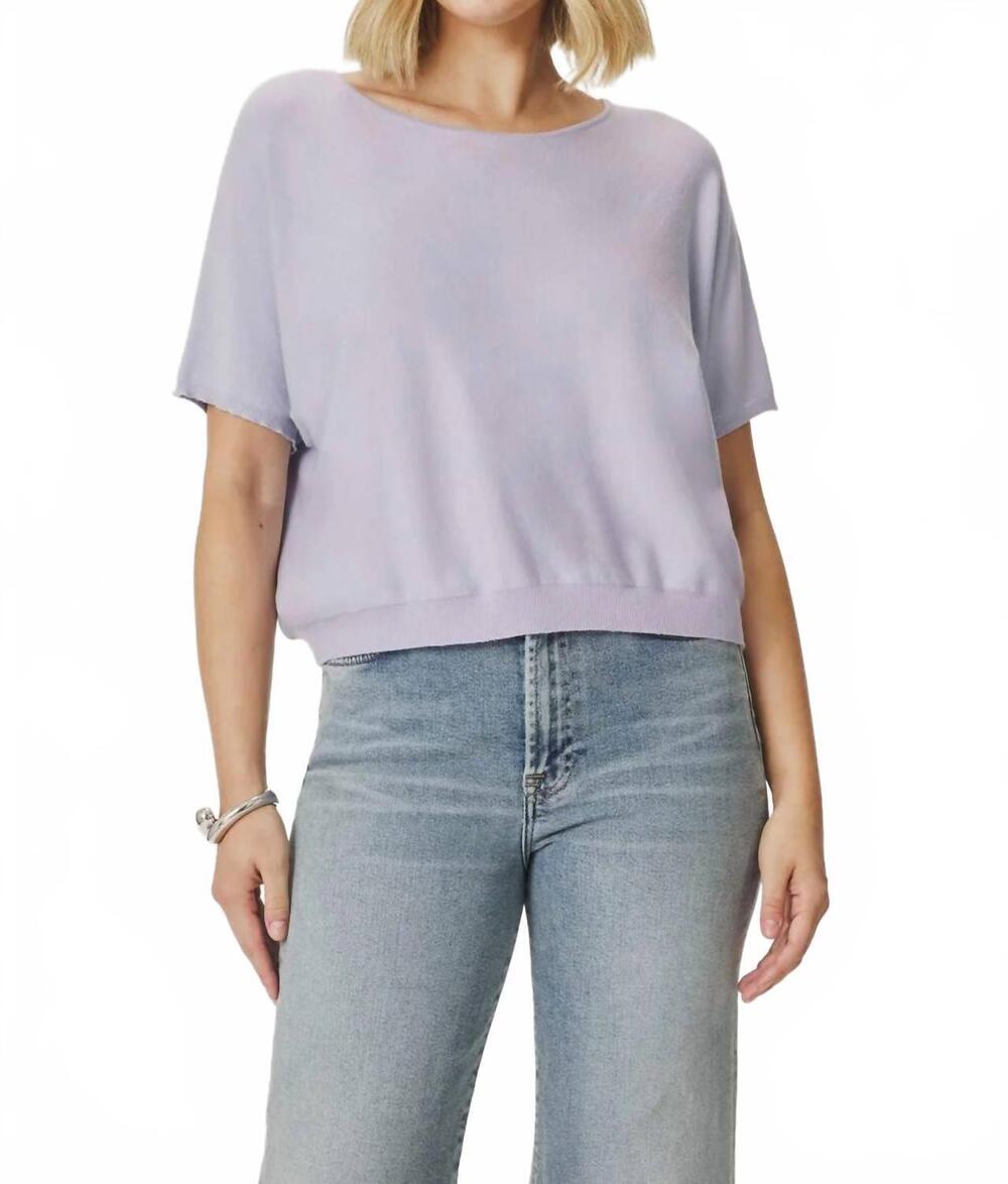 NEW SPLENDID women's scoop neck short sleeve sweater in lavender